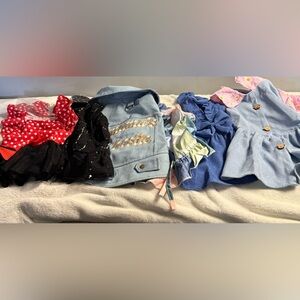 6 Large Girl Dog Clothes Dresses NEW, Mama’s Bestie, Matching Bows, Jumper